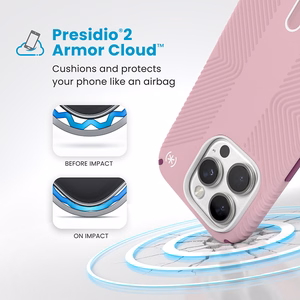 Speck Presidio2 Grip ClickLock & MagSafe vāciņš ierīcei iPhone 16 Pro, Wednesday Pink / Boysenberry Purple / balts