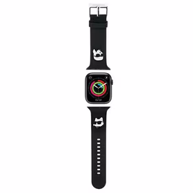 Karl Lagerfeld 3D Rubber Karl&Choupette Heads siksniņa for Apple Watch 38/40/41mm - melns