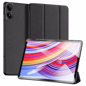 Dux Ducis Domo apvalks ar vāciņu un viedo miegu Xiaomi Redmi Pad Pro (4G/5G)/Poco Pad 12.1 - melns