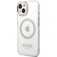 Guess metāla kontūra magnētiskais viedtālruņa apvalks iPhone 15 Plus / 14 Plus - zelta