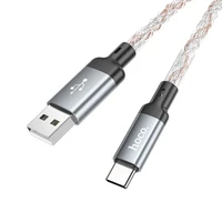 Kabelis USB A uz USB C Hoco 3A 1 m U112 pelēks