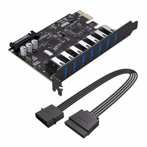 Orico PVU3 PCIe paplašināšanas karte ar 7 USB 3.0 pieslēgvietām galddatoriem – melns