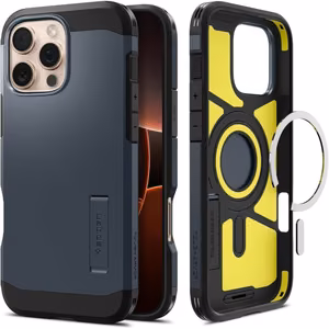 Spigen Tough Armor MagSafe apvalks ar statīvu iPhone 16 Pro Max - tumši pelēks