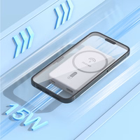 Bezvadu magnētiskais portatīvais lādētājs Dudao K14S USB-A / USB-C / MagSafe 20W 5000mAh (balts)