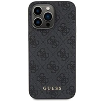Guess 4G Metal Gold Logo viedtālruņa apvalks iPhone 15 Pro Max - pelēka