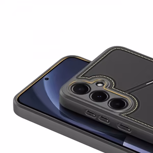 Viedtālruņa apvalks Samsung Galaxy S25+ ar statīvu un maku (m) - melns