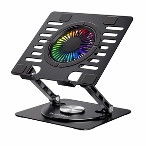 Wozinsky WDCX-X16-AS CoolBase RGB 360° Охлаждающая Подставка для Ноутбука и Планшета - Черный