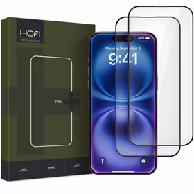 RŪDĪTS STIKLS HOFI GLASS PRO+ 2-PACK IPHONE 16 MELNS