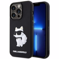 Karl Lagerfeld KLHCP14X3DRKHNK iPhone 14 Pro Max 6.7" melns/melns cietais viedtālruņa apvalks Rubber Choupette 3D