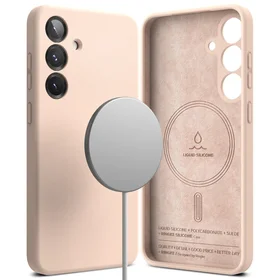 Ringke silikona magnētiskais viedtālruņa apvalks Samsung Galaxy S25+ - rozā