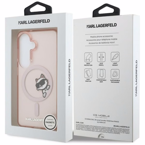 Karl Lagerfeld maciņš IML Peekaboo Choupette MagSafe priekš Samsung Galaxy S26 rozā
