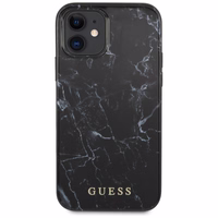Guess Marble viedtālruņa apvalks iPhone 12 mini - melns