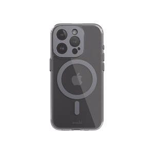 Moshi iGlaze MagSafe vāciņš ierīcei iPhone 15 Pro, caurspīdīgs ar “Meteorite Gray” krāsas detaļām