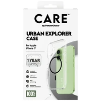 CARE by PanzerGlass Flagship Urban Explorer viedtālruņa apvalks ar melnu MagSafe iPhone 17 - caurspīdīgs