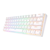 Royal Kludge RK61 RGB mehāniskā tastatūra, sarkanais slēdzis (balta) (QWERTY)