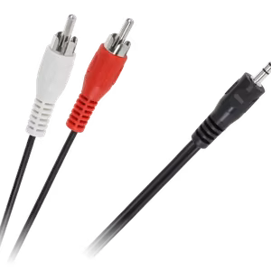 3,5 mm jack–2 RCA kabelis, 1,2 m