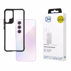 Чехол 3mk Satin Armor Case+ для Samsung Galaxy A35 5G - прозрачный с чёрной рамкой