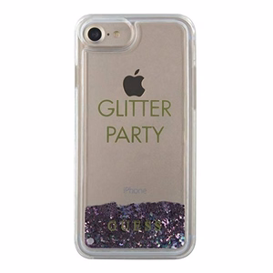 Guess GUHCP7GLUQPU iPhone 6/7/8 /SE 2020 / SE 2022 фиолетовый/фиолетовый жёсткий чехол Liquid Glitter Party