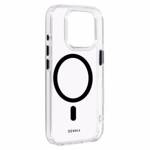 Liavec Spīdīgs Magnētiskais Caurspīdīgs viedtālruņa apvalks Iphone 15 Pro melna