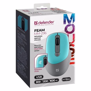 DEFENDER FEAM MM-296 RF klusā pele piparmētru krāsā