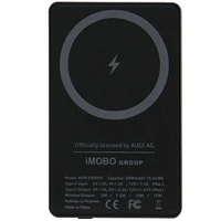 Portatīvais lādētājs Audi Big Logo Magnētiskais indukcijas 15W 5000mAh - pelēka