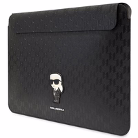Karl Lagerfeld Saffiano Monogramma Ikonik apvalks 16" klēpjdatoram - melns