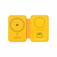 WEKOME WP-U172 - 3-in-1 bezvadu lādētājs with MagSafe iPhone, Apple Watch, and AirPods + Mirror (dzeltens)