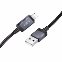 Kabelis USB A uz Lightning Hoco 2,4A ar ekrānu 1 m X118 melns