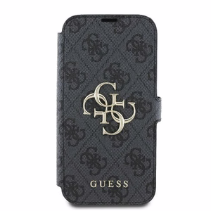 Guess 4G Metal Logo viedtālruņa apvalks iPhone 16 - melns
