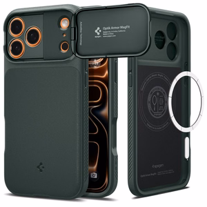 Spigen Optik Armor Magnētiskais viedtālruņa apvalks iPhone 17 Pro Max - zaļš
