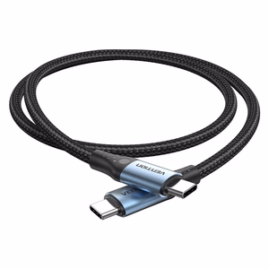 Vention USB 2.0 5A 240W 1 m melns USB-C uz USB-C kabelis