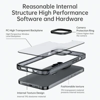 Rock Crystal Shield sērijas viedtālruņa apvalks Iphone 14 Pro caurspīdīgs-melns