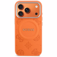 Guess Peony Hot Stamp MagSafe Maciņš for iPhone 17 Pro Max - oranžs