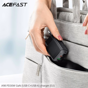 Acefast A98 tīkla lādētājs GaN USB-A / USB-C PD 30W - melns