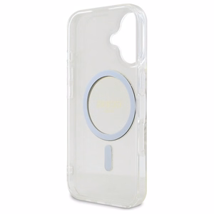 Guess GUHMP16MHFGERET iPhone 16 Plus 6.7" caurspīdīgs cietais apvalks IML Glitter Circle Magnētiskais