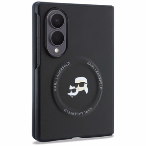 Melns Karl Lagerfeld Karl & Choupette Pins MagSafe vāciņš Samsung Galaxy Z Fold8