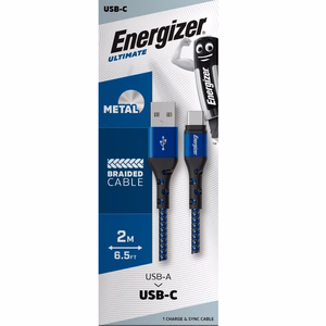 Energizer Ultimate C520CKBL USB-A–USB-C uzlādes un datu kabelis, 2 m, zils
