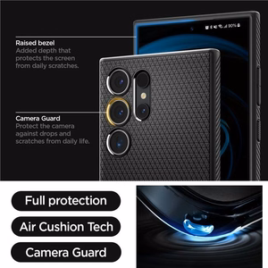 Spigen Liquid Air viedtālruņa apvalks Samsung Galaxy S24 Ultra - matēts melns