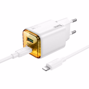 Зарядное устройство для телефона Hoco USB A + USB C QC3.0 PD 3A 20W + кабель USB C to Lightning N52 белое