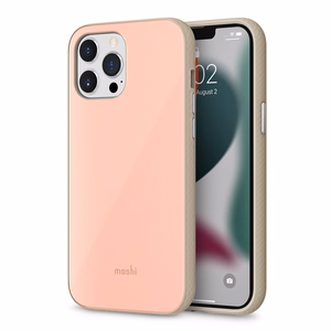 Moshi iGlaze augstākās klases hibrīda vāciņš ierīcei iPhone 13 Pro Max, ar SnapTo sistēmu, “Dahlia Pink” krāsā
