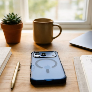 Case for iPhone 16 Pro Forcell F-Protect BumperX Premium compatible with MagSafe navy blue