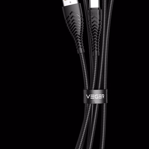 VEGER kabelis USB A uz Type C 2,4A V104 1,2 m melns