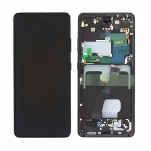 LCD ekrāns Samsung G998 S21 Ultra ar skārienjūtīgu ekrānu un rāmi Phantom Black oriģināls (salikts servisa pakotne)