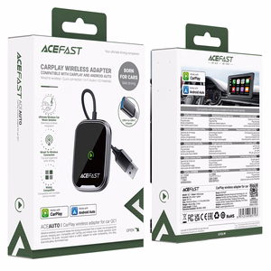 Bezvadu CarPlay/Android Auto adapteris Acefast QC1 melns