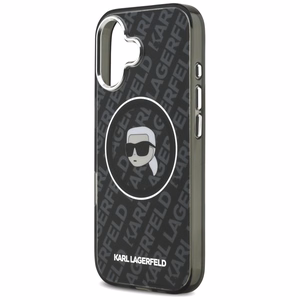Karl Lagerfeld IML Karl Galvas Logotips Magnētiskais viedtālruņa apvalks iPhone 17 - Melns
