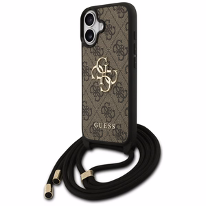 Oriģinālais apvalks GUESS 4G Liels logotips ar plecu jostu iPhone 17 brūns