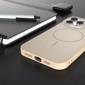 Glitter Thin Mag maciņš for iPhone 16 Pro Max 6,9" brūns