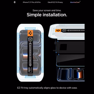 Spigen Glas.tR EZ Fit Privacy Закалённое стекло для iPhone 16 Pro / 17 / 17 Pro - 2 шт.