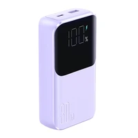 Joyroom JR-PBC06 mini portatīvais lādētājs ar iebūvētiem USB-C / Lightning kabeļiem 30W 10000mAh - violeta
