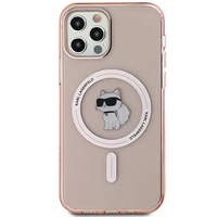 Karl Lagerfeld IML Choupette Magnētiskais viedtālruņa apvalks iPhone 12/12 Pro - rozā